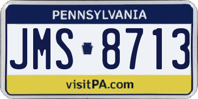 PA license plate JMS8713