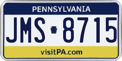 PA license plate JMS8715