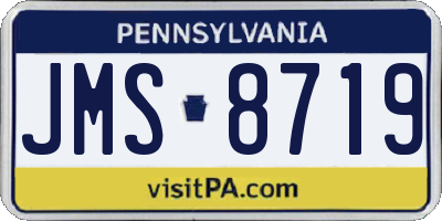 PA license plate JMS8719
