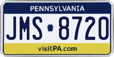 PA license plate JMS8720