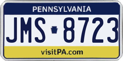 PA license plate JMS8723