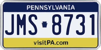 PA license plate JMS8731