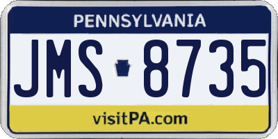 PA license plate JMS8735