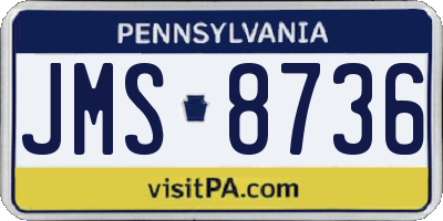 PA license plate JMS8736