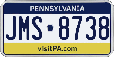 PA license plate JMS8738