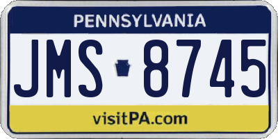 PA license plate JMS8745