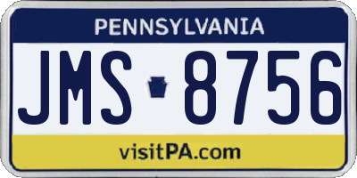 PA license plate JMS8756
