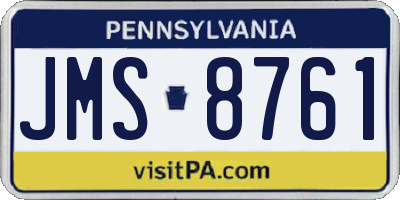 PA license plate JMS8761