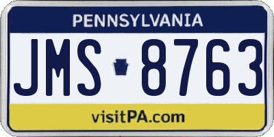 PA license plate JMS8763