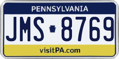 PA license plate JMS8769