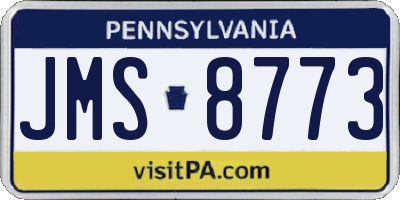 PA license plate JMS8773