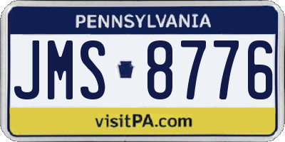 PA license plate JMS8776