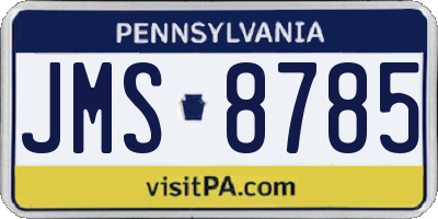 PA license plate JMS8785