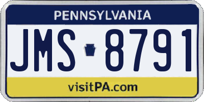 PA license plate JMS8791