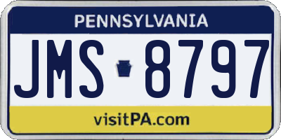 PA license plate JMS8797
