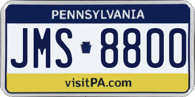 PA license plate JMS8800