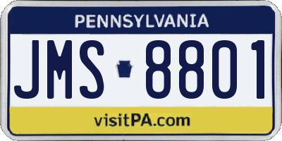 PA license plate JMS8801