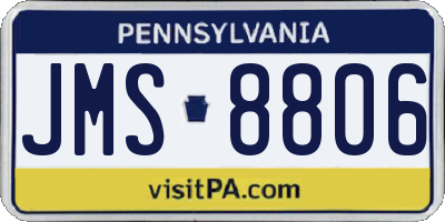 PA license plate JMS8806