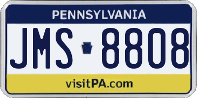 PA license plate JMS8808