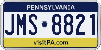 PA license plate JMS8821