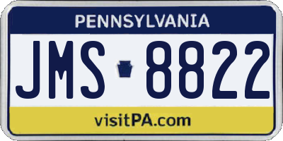 PA license plate JMS8822