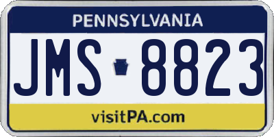 PA license plate JMS8823