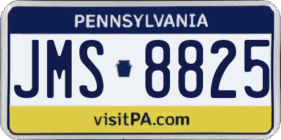 PA license plate JMS8825