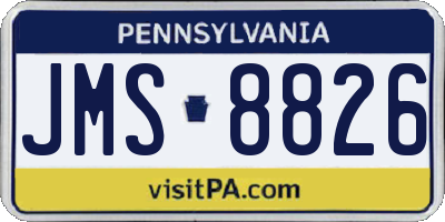PA license plate JMS8826