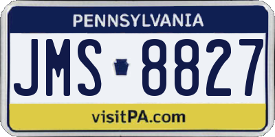 PA license plate JMS8827