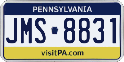 PA license plate JMS8831