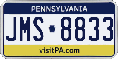 PA license plate JMS8833