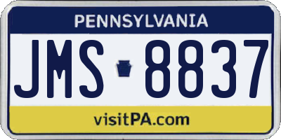 PA license plate JMS8837