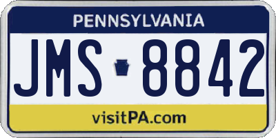 PA license plate JMS8842