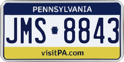 PA license plate JMS8843