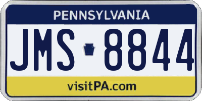 PA license plate JMS8844