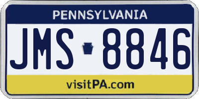 PA license plate JMS8846