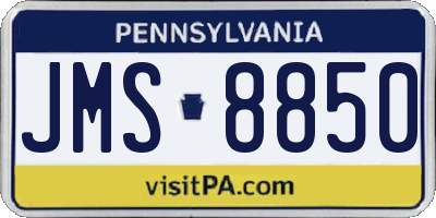 PA license plate JMS8850