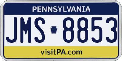 PA license plate JMS8853