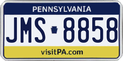 PA license plate JMS8858