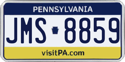 PA license plate JMS8859