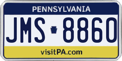 PA license plate JMS8860