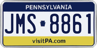 PA license plate JMS8861