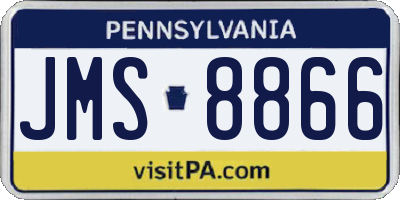 PA license plate JMS8866