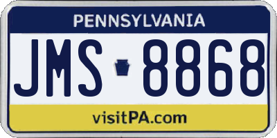 PA license plate JMS8868