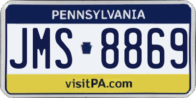 PA license plate JMS8869