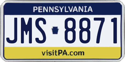 PA license plate JMS8871