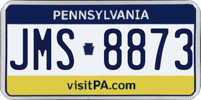 PA license plate JMS8873