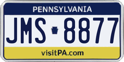 PA license plate JMS8877