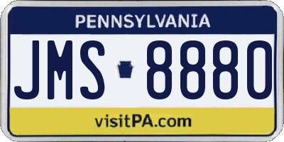 PA license plate JMS8880