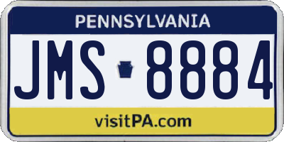 PA license plate JMS8884
